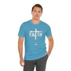 Faith Cross Prosthetic Leg T‑Shirt — Amputee Inspirational Christian Tee