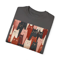 Cute Cat Print Unisex Garment-Dyed T-Shirt - Comfort Colors Soft Perfect for Animal Lovers and Casual Days