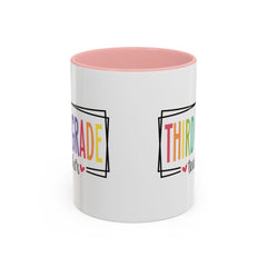THIRD GRADE TEACHER, Accent Coffee Mug, hearts graphics,present for teacher, educator gift, gift for him, gift for her, teacher appreciation