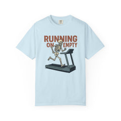 Funny Skeleton Running T-Shirt, Gift for Fitness Lovers, Halloween Tee, Gym Humor Shirt, Quirky Workout Apparel