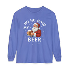 Festive Santa Claus Long Sleeve T-Shirt - "Ho Ho Hold My Beer"