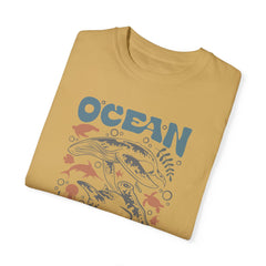 Whales and Dolphins, Ocean Vibes -  Graphic Unisex Garment-Dyed T-shirt