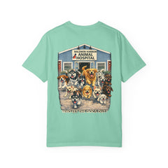 Front Logo Back Graphic Baldwin Harbor Animal Hospital "Who Let the Dogs Out?" Graphic Tee