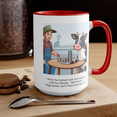 COW TIPPING Awareness - Accent Mugs | Cow Tipping Is Real, Bovine Humor. Gift For Him, Gift For Her, Farm Humor, Cow Fan Gift, Farm Animal
