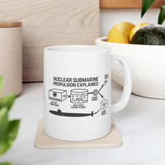 Nuclear Submarine Explained Ceramic Mug | Fun Gift for Engineers, Science Lovers, Navy Enthusiasts, Educational Decor, 11oz & 15oz