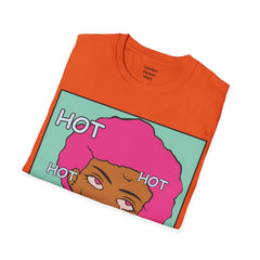 HOT Pink Cotton Candy Haired Pop Art Lady Unisex Softstyle T-Shirt