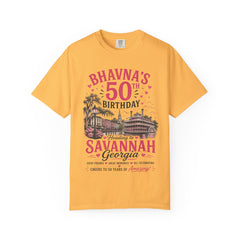 Bhavna Personalized 50th Birthday Girls Trip Savannah, Georgia T-Shirt