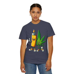 Vintage 'Lighter & Weed' Graphic T-Shirt — Relaxed Stoner/Cannabis Tee