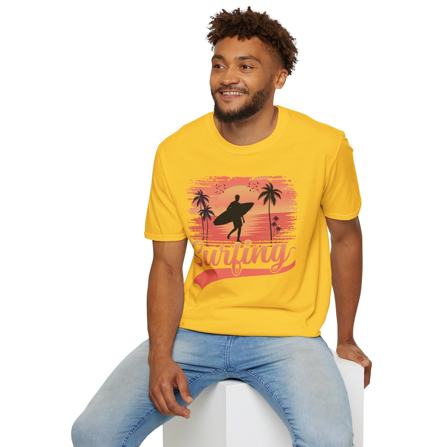 Surfing Unisex Softstyle Graphic T-Shirt