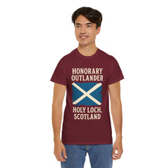 Honorary Outlander Heavy Cotton Tee, Holy Loch Scotland Shirt, Outlander Fan Gift, Casual Tee, Travel Souvenir, Unisex T-Shirt