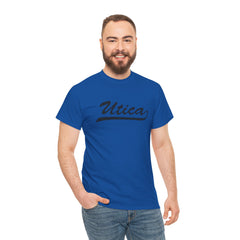 Utica Unisex Heavy Cotton Tee - Retro Dunder Mifflin Design for Nostalgic Fans