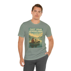 Relaxing Fishing Tee - Cast Your Worries Away, Unisex Casual Shirt, Perfect Gift for Dad, Outdoor Lovers, Fishing Trips, Summer Vibes