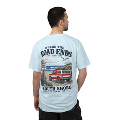 Where the Road Ends Long Island Unisex Garment-Dyed T-shirt