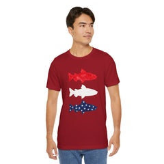Patriotic Trout T-Shirt — Red White & Blue Fish Tee
