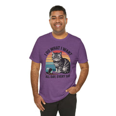 I Do What I Want Cat Quote - Graphic Unisex Jersey Short Sleeve Tee