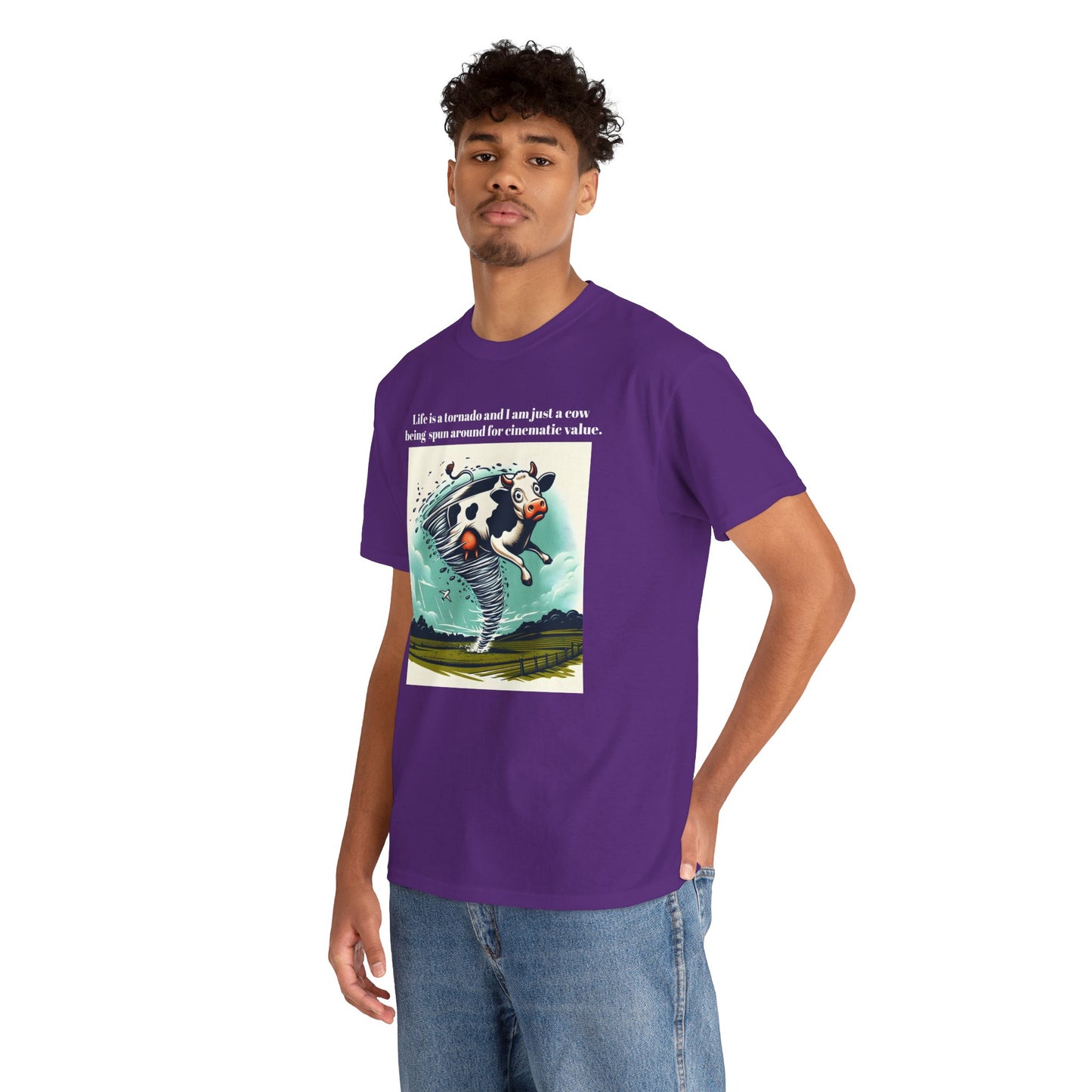 Funny Cow Caught In Tornado Unisex Tee