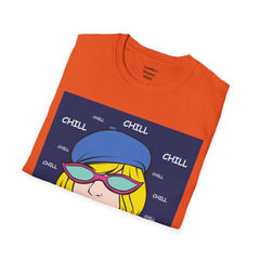 Chill Girl Unisex Softstyle T-Shirt  Pop Art Girl Wearing Sunglasses