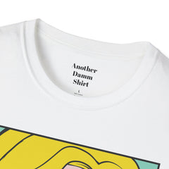 NO WORRIES Glass Wearing Pop Art Blonde Girl Unisex Softstyle T Shirt