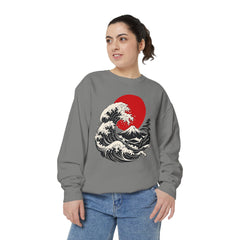 Japanese Wave and Red Sun Comfort Colors Sweatshirt