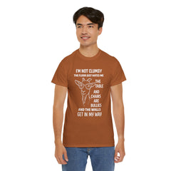 Clumsy Funny Goat Graphic Tee | Unisex Heavy Cotton Tee | Great Gift for Animal Lovers, Birthdays, Casual Wear, Humorous Gifts, Everyday Style