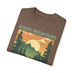 Rocky Mountains Colorado Graphic, Comfort Colors Soft Relaxed Fit Unisex Garment-Dyed T-shirt