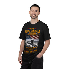 USS George C. Marshall SSBN-654 Submarine T-Shirt — "Don't Fight the Problem, Decide It" Patriotic Navy Tee