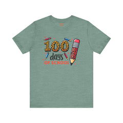 100 DAYS OF SCHOOL - Unisex Jersey Short Sleeve Tee | Elementary School Holiday, Gift For Her, Gift For Him, Teacher Shirt, Classroom Shirt