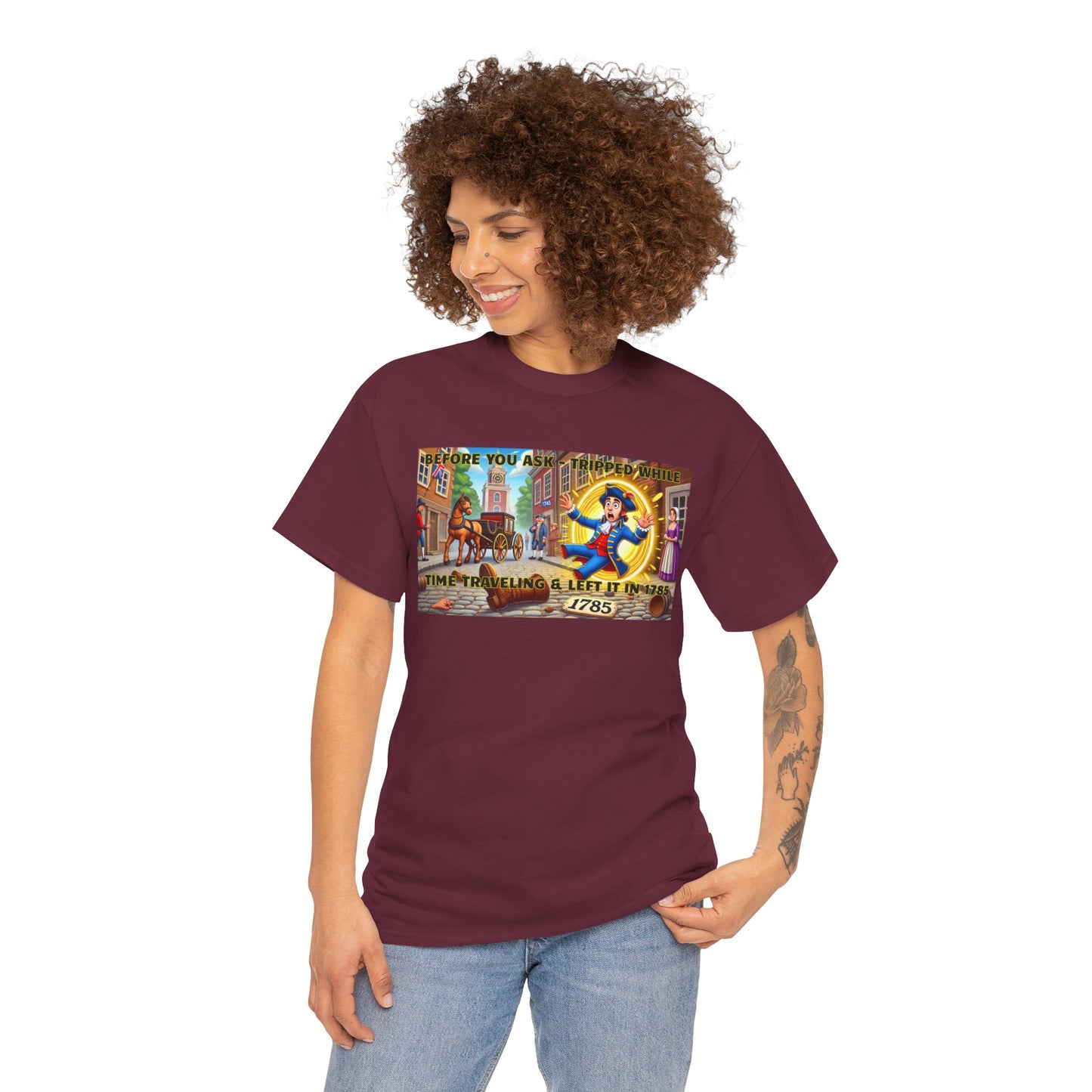 Amputee Funny Time Travel Excuse  - Unisex Heavy Cotton Tee