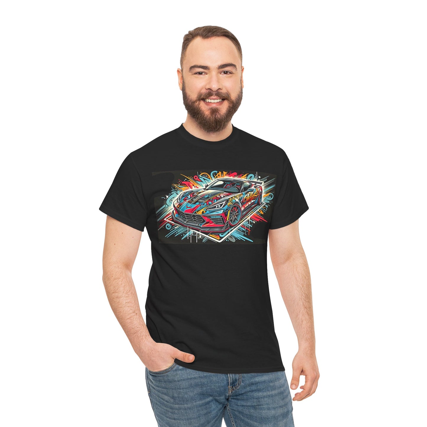 Graffiti Mania Chevy Corvette Stingray Graphic - Unisex Heavy Cotton Tee