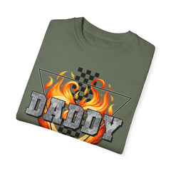 GO DADDY graphic, Comfort Colors 1717, unisex garment-dyed t-shirt, retro graphic tee, gift for him, Birthday gift tee, Vintage checkered graphic tee, Flames Tee, Fathers Day Shirt