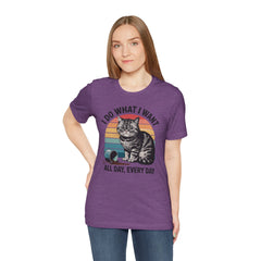 I Do What I Want Cat Quote - Graphic Unisex Jersey Short Sleeve Tee