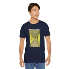 Do Not Question The Hallway T-Shirt — Retro Yellow Corridor Graphic Tee