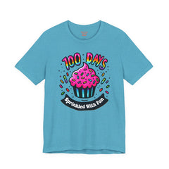 100 DAYS Sprinkled With Fun - Unisex Short Sleeve Tee | Elementary School Holiday, Teacher Apparel, Kids Motivation, Days Checked Off