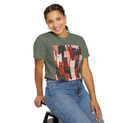 Cute Cat Print Unisex Garment-Dyed T-Shirt - Comfort Colors Soft Perfect for Animal Lovers and Casual Days