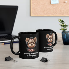 Yorkshire Terrier Black Mug (11oz, 15oz), Brewing Pawsitivity In Every Cup