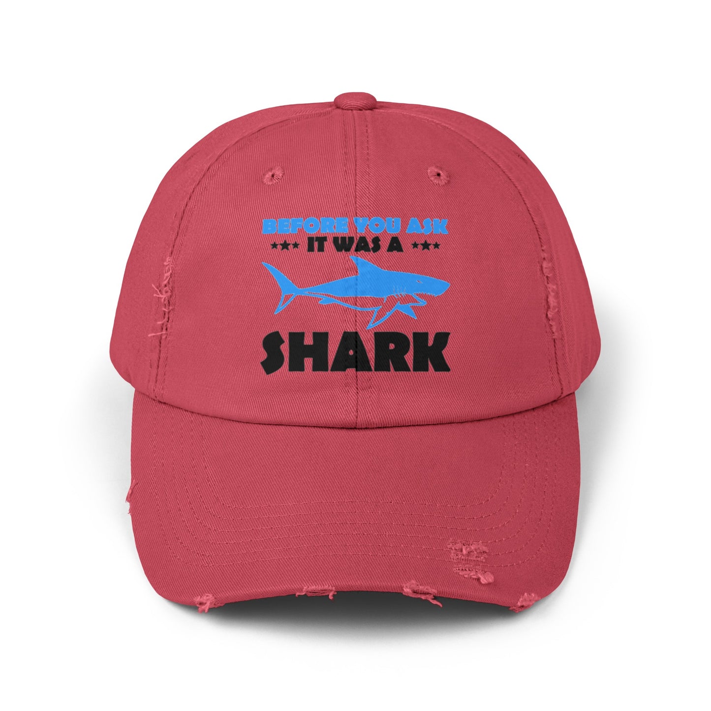 Funny Amputee cap, Before you ask it was a shark, Limb Loss Awareness cap, distressed unisex hat, amputee gift, recovery encouragement gift