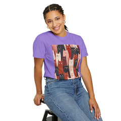 Cute Cat Print Unisex Garment-Dyed T-Shirt - Comfort Colors Soft Perfect for Animal Lovers and Casual Days