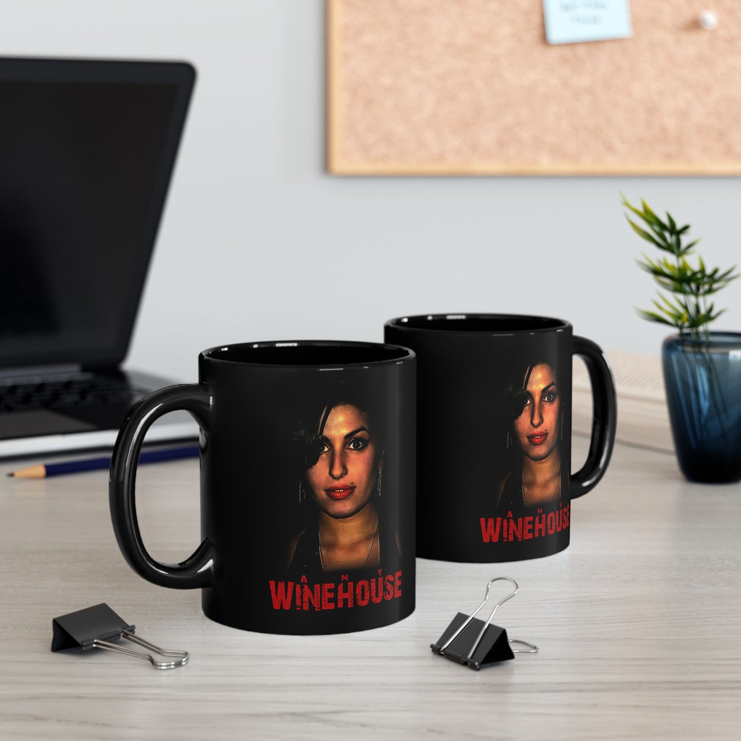 AMY WINEHOUSE Graphic - Black Mug (11oz, 15oz)