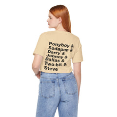 The Outsiders Shirt, Front and Back Images, Greasers Characters Shirt, Unisex Jersey Short Sleeve Tee