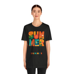 Summer Graphic Tee — Colorful Tropical "SUMMER" Typography T-Shirt