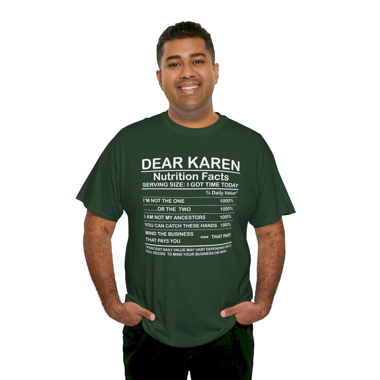 Karen Nutritional Facts Unisex Heavy Cotton Tee