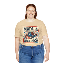 Made In America Cowboy Hat Graphic, Unisex Jersey Short Sleeve Tee