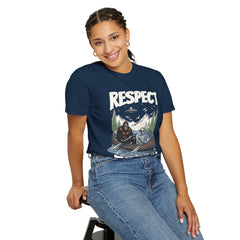 Bigfoot and Alien Outdoor Canoe Adventure - Respect The Locals T-Shirt