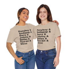 The Outsiders Shirt, Greasers Characters Shirt, Unisex Jersey Short Sleeve Tee