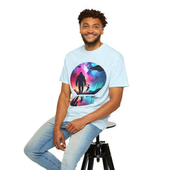 Bigfoot & Alien Nightscape T-Shirt — Sasquatch UFO Graphic Tee