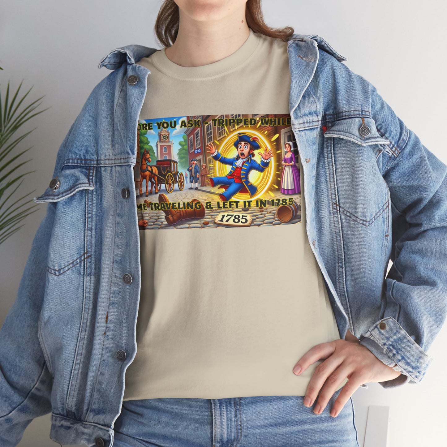 Amputee Funny Time Travel Excuse  - Unisex Heavy Cotton Tee