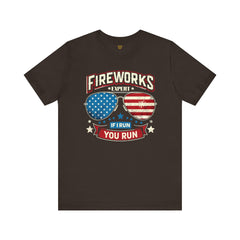 Fireworks Expert, If I Run You Run, Sunglasses  Graphic, Unisex Jersey Short Sleeve Tee