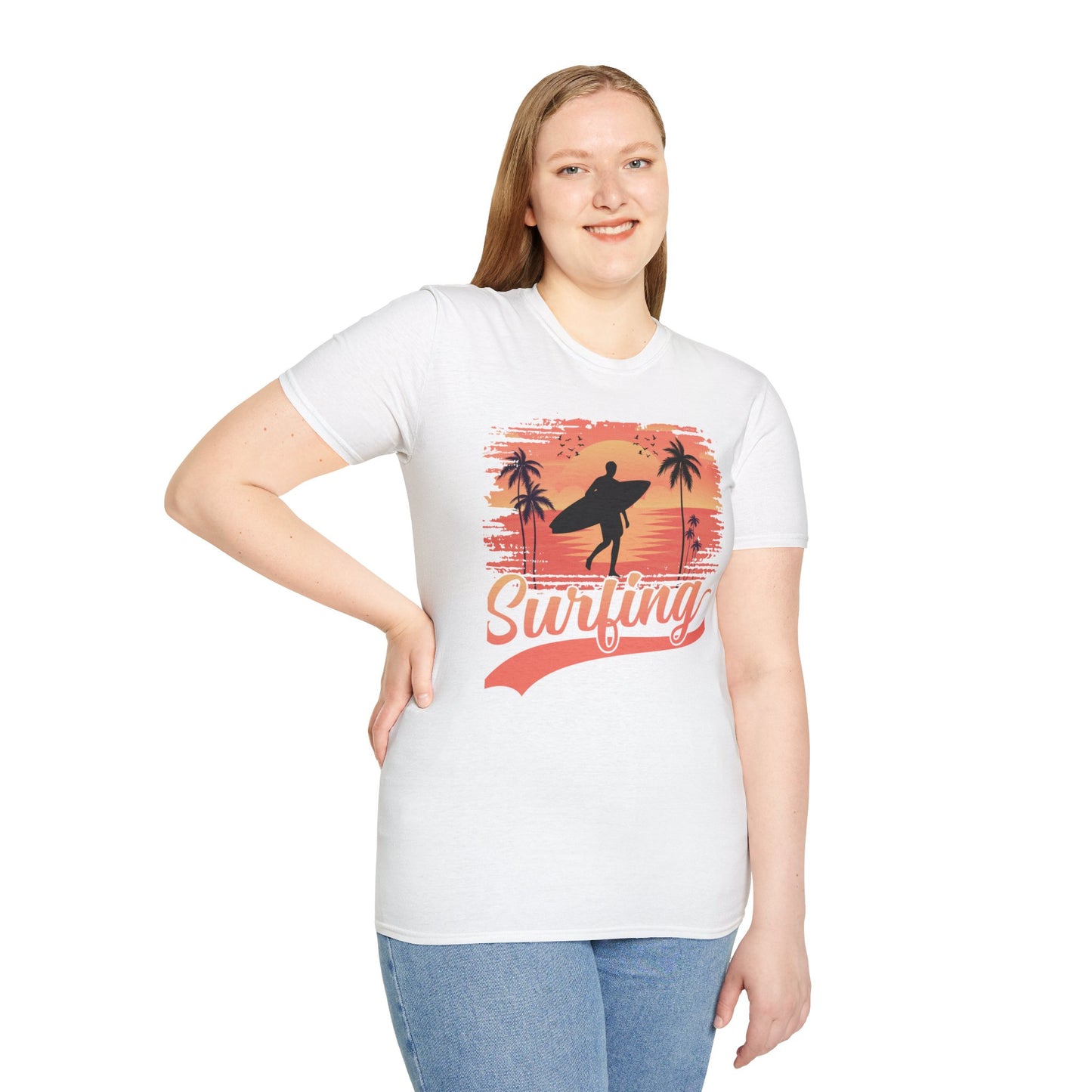 Surfing Unisex Softstyle Graphic T-Shirt