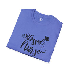 Blessed Nurse - Unisex Softstyle T-Shirt | Nurse Awareness, Medical Wear, Gift For Her, Scrubs Tee, Medical Staff Gift, Registered Nurse, RN