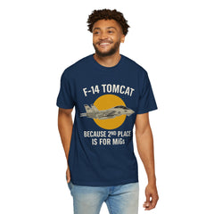 F-14 Tomcat T-Shirt — "Because 2nd Place Is For MiGs" Military Pilot Tee